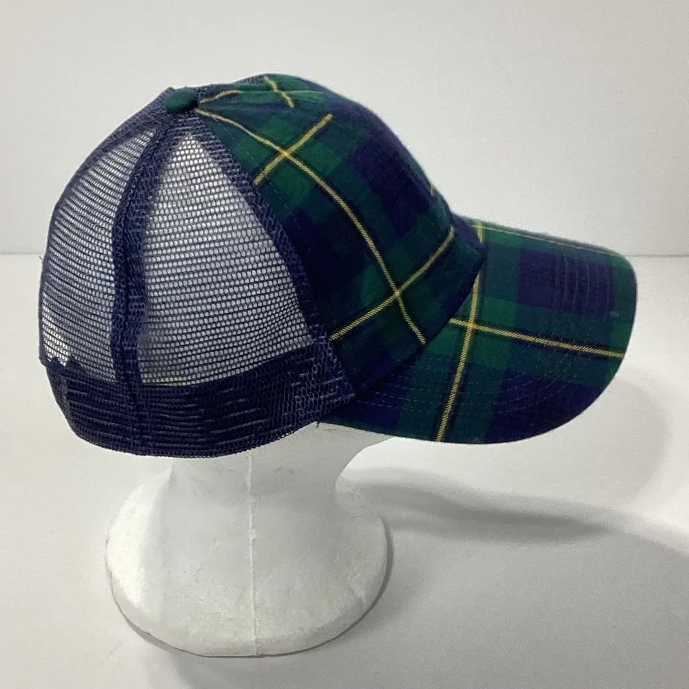 CF Horse Plaid Mesh Trucker Hat By Adams Headwear Equestrian Cap
